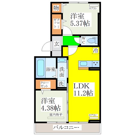 羽犬塚駅 徒歩10分 3階の物件間取画像